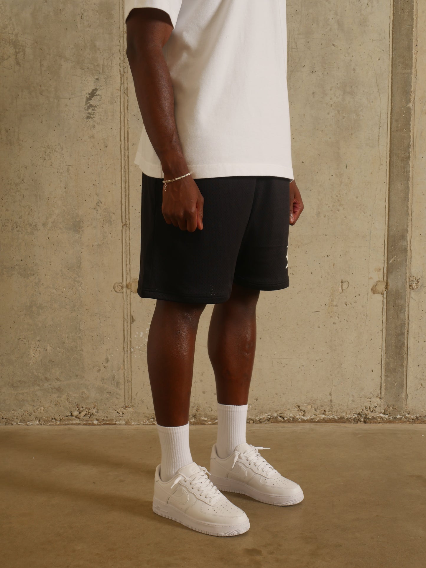 Jet Black Mesh Short