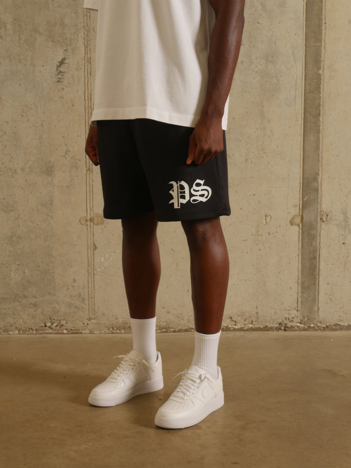 Jet Black Mesh Short