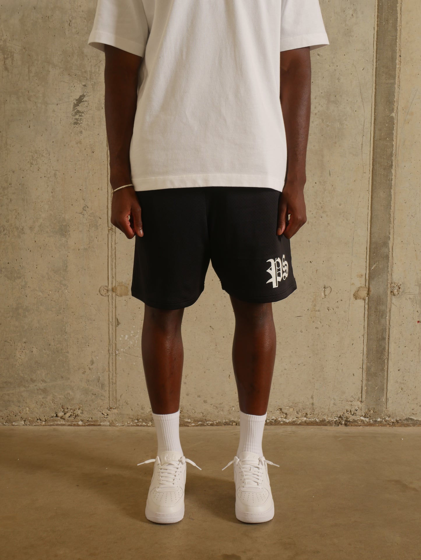 Jet Black Mesh Short