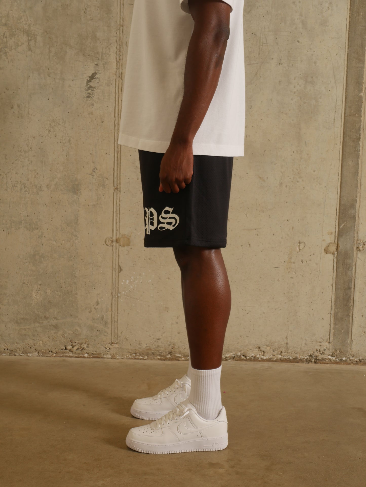 Jet Black Mesh Short